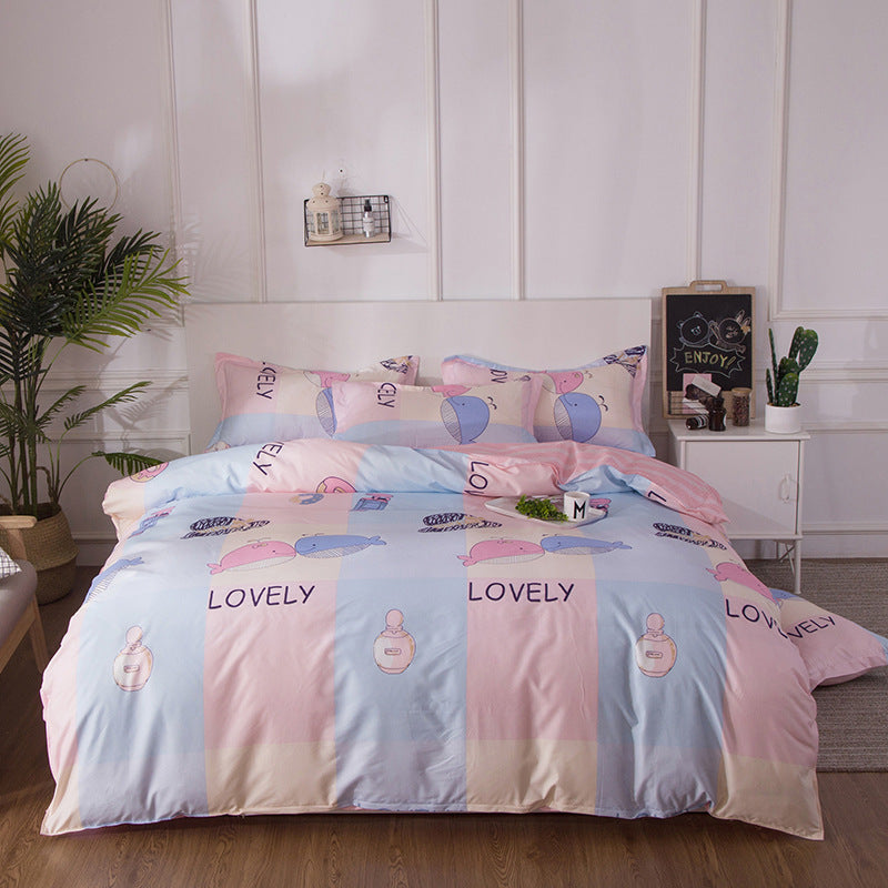 Comfortable bedding set with text pattern