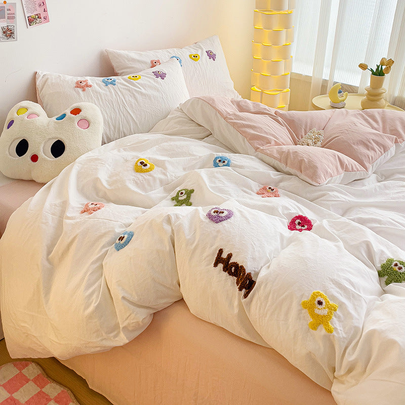 Fun 3D monster design bedding set