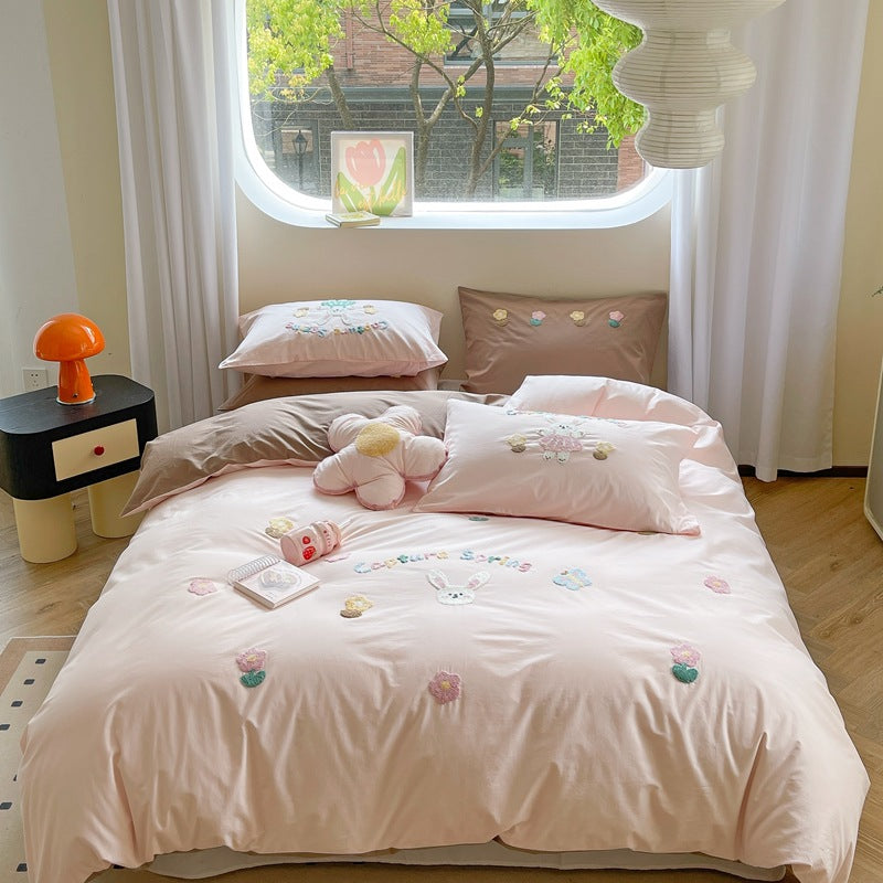 Playful monster pattern bedding set