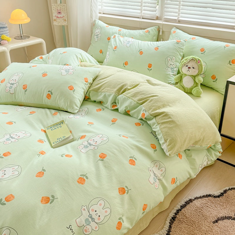 Comfortable and modern green bedding