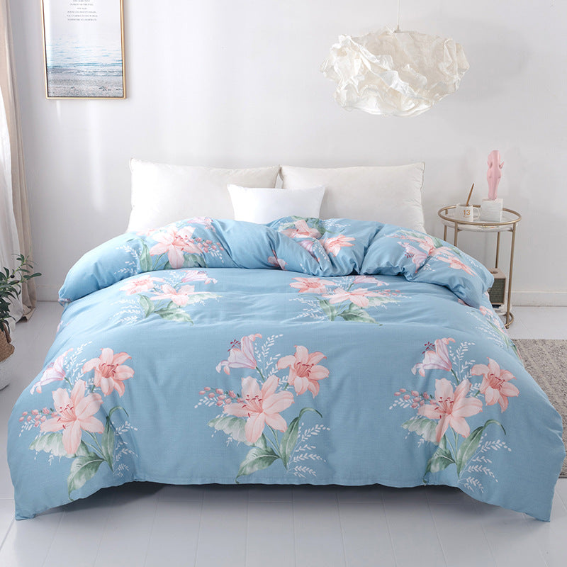 Bedding set with sophisticated patterns, plush feel, and allergen-free fabric