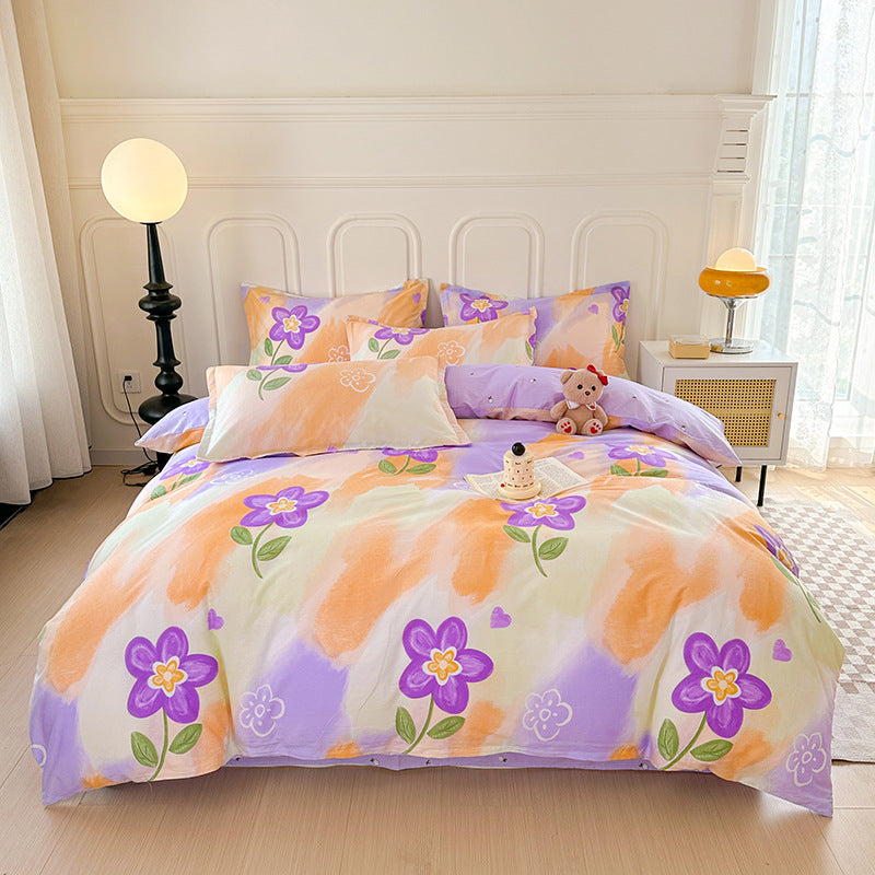 Cute bear and floral pattern bedding