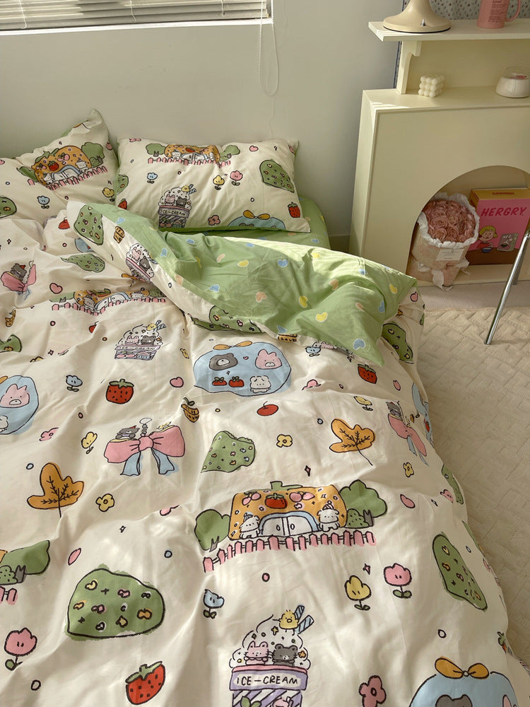 Cartoon-themed kids bedding – vibrant design