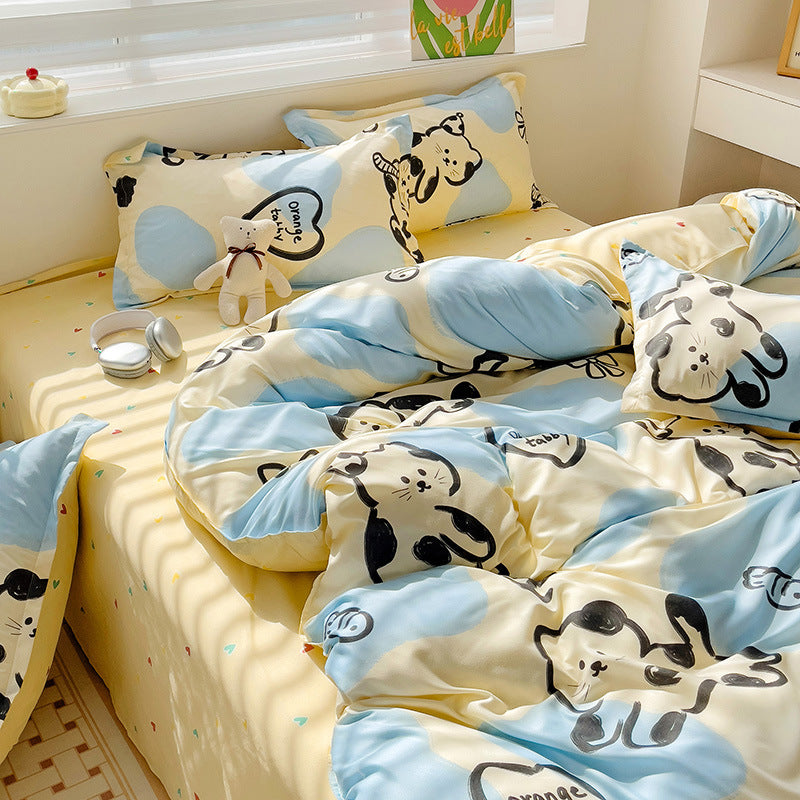 Charming heart pattern kids bedding set