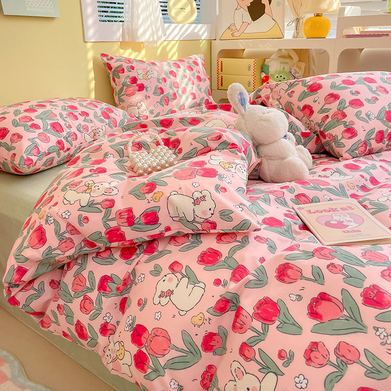 Floral cotton bedding set