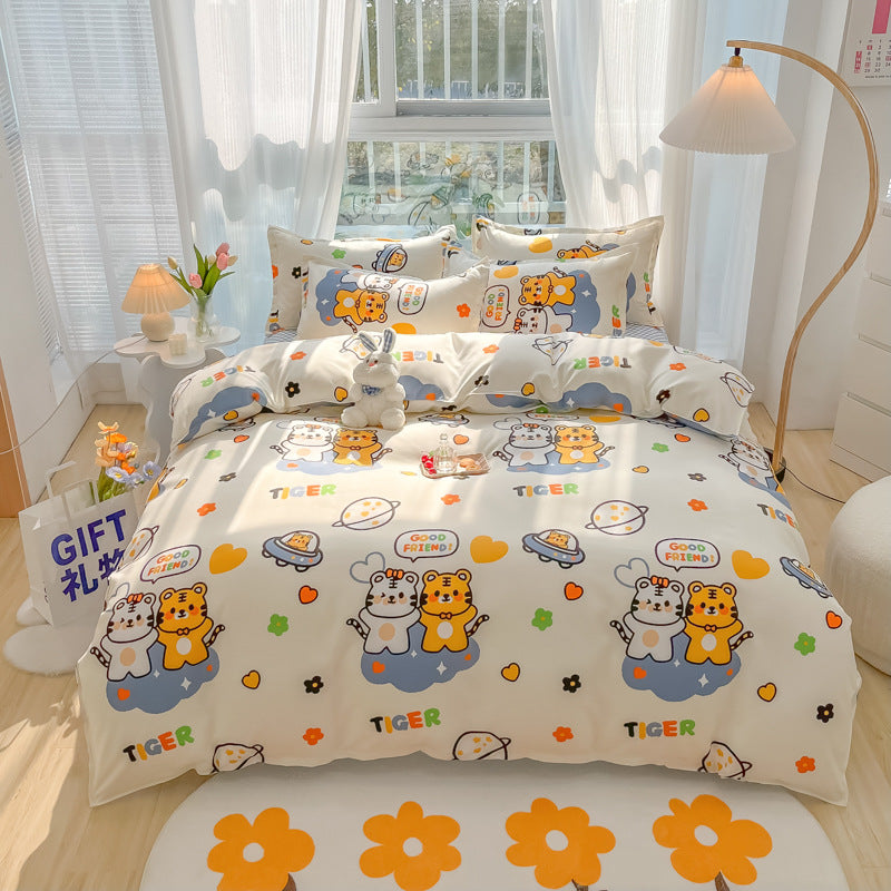 Durable and playful green bedding set