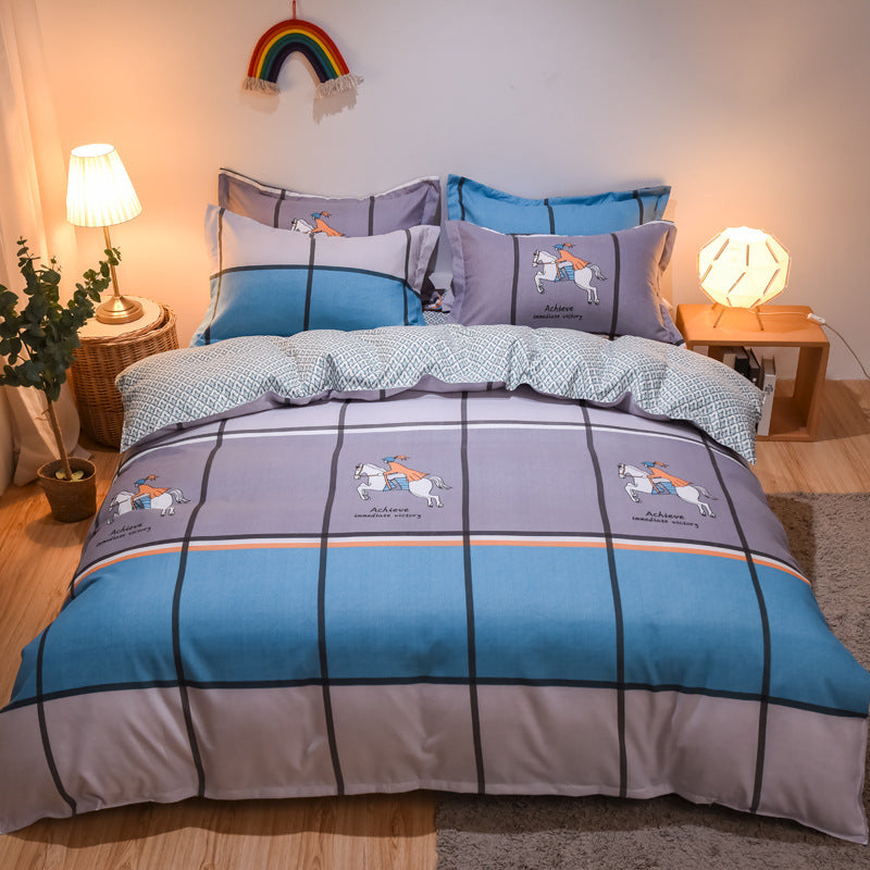 Teal bedding set with high-quality materials