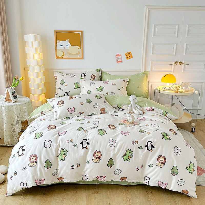 King size bear and flower bedding set