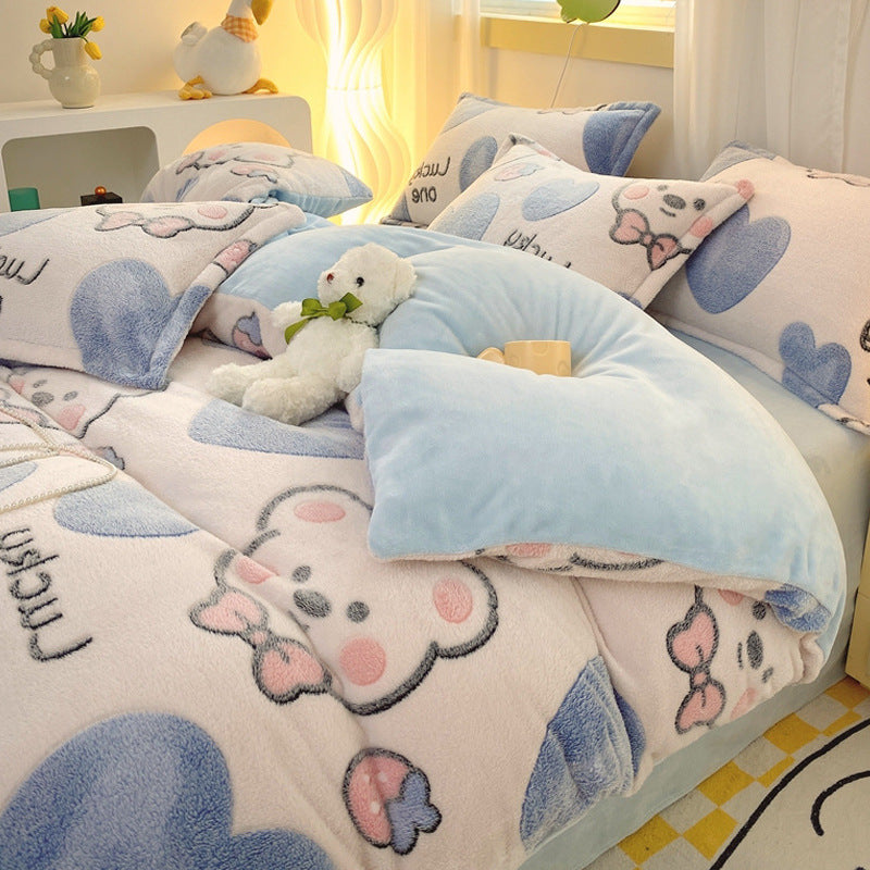 Cozy bedding set with charming patterns