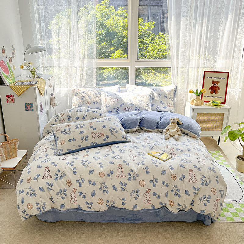 Green bedding set with fresh design