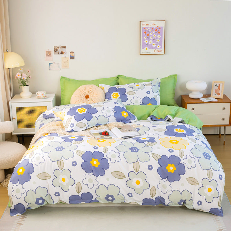 Linen bedding set with heart designs