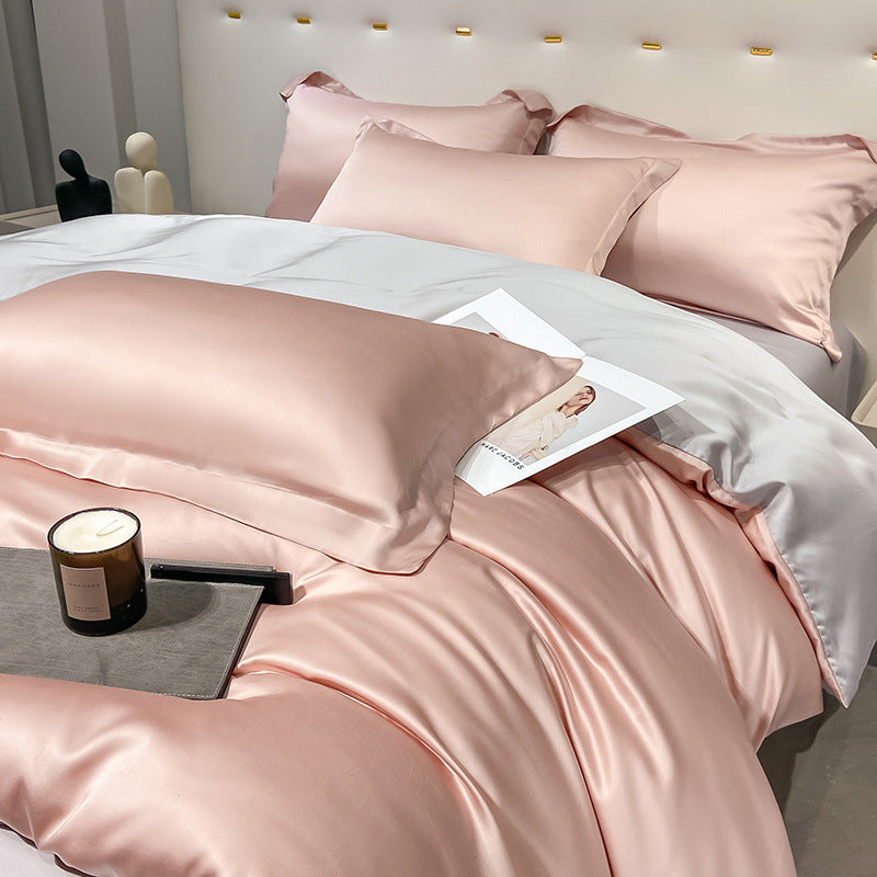 Satin Bedding Set In Sumptuous Pastels