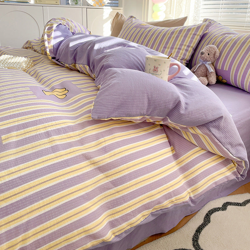 Violet cotton bedding set