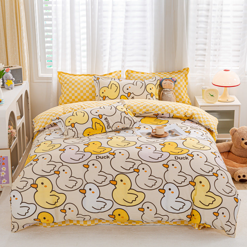 Comfortable bedding with vibrant floral pattern