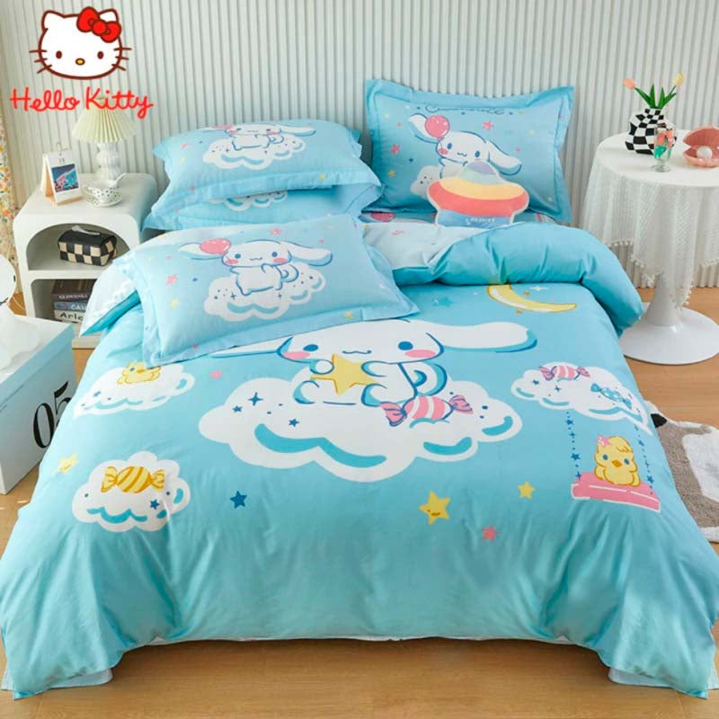 Cute cartoon character pink bedding set