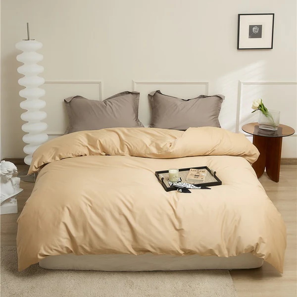 Luxury bedding set on a stylish bed
